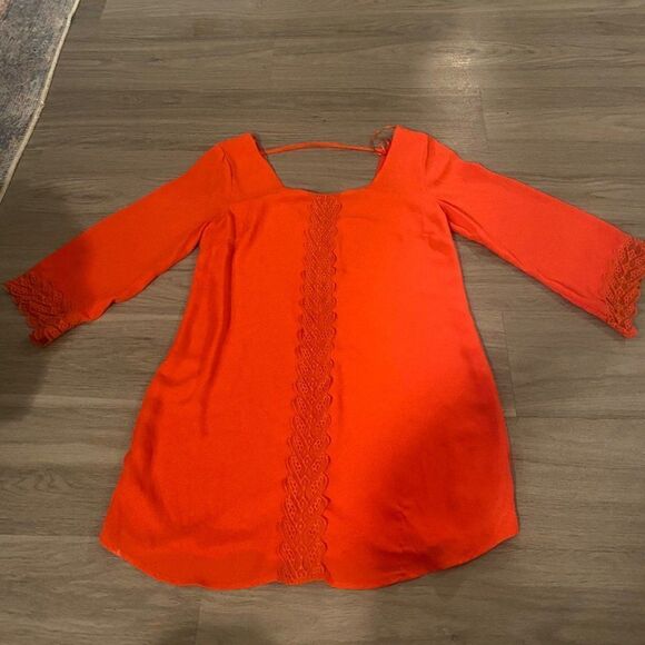 ASTR coral lace shift 3/4 sleeve dress size small - Picture 1 of 7